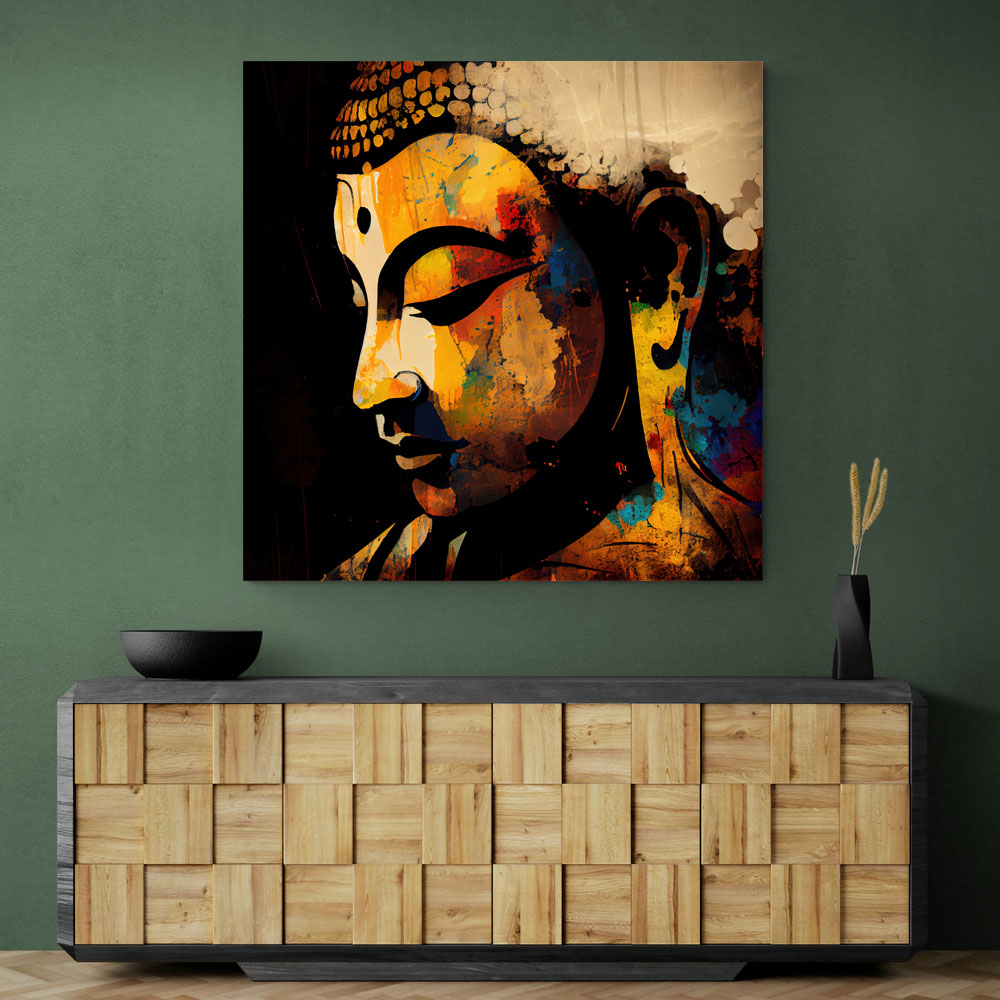 Buddha Head Abstract Color 5 Wall Art