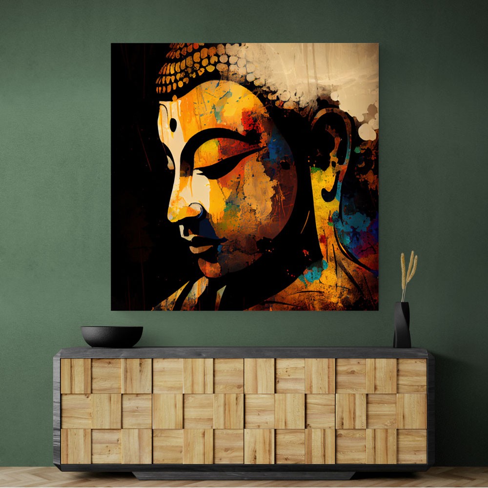 Buddha Head Abstract Color 5 Wall Art