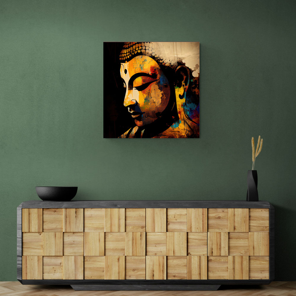 Buddha Head Abstract Color 5 Wall Art