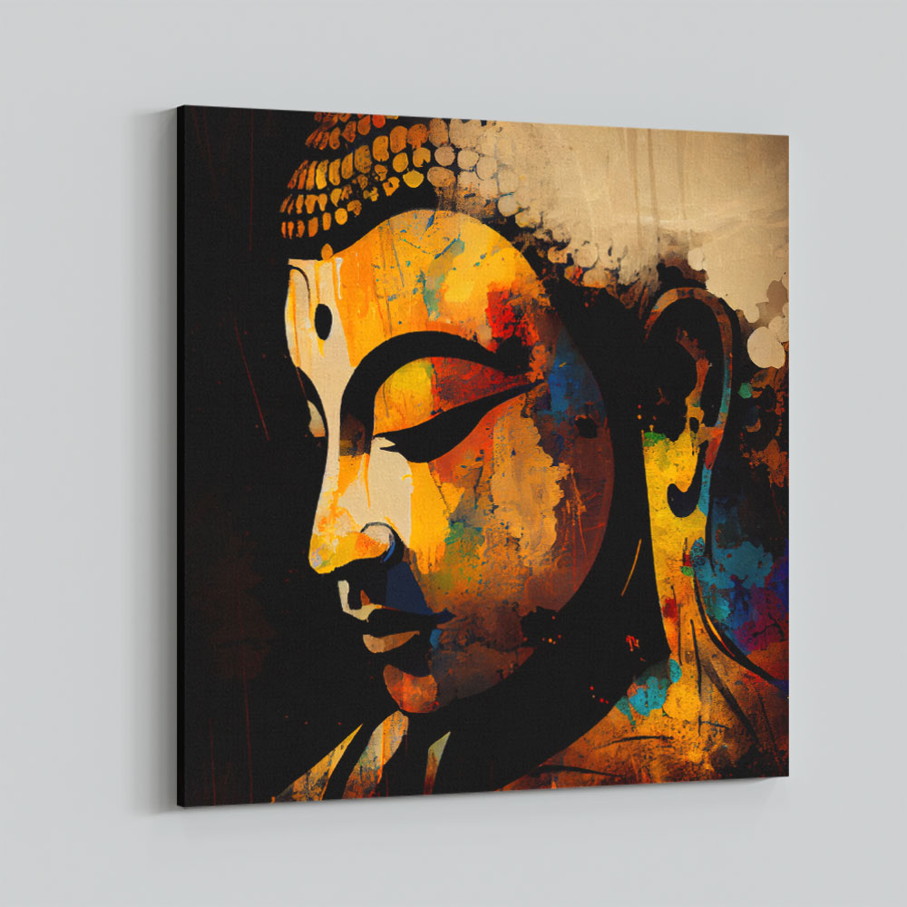 Buddha Head Abstract Color 5 Wall Art