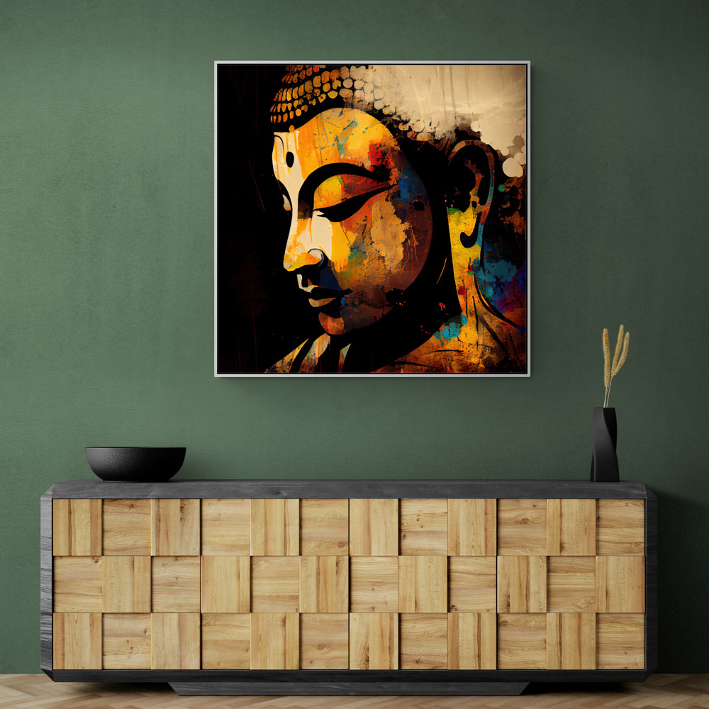 Buddha Head Abstract Color 5 Wall Art