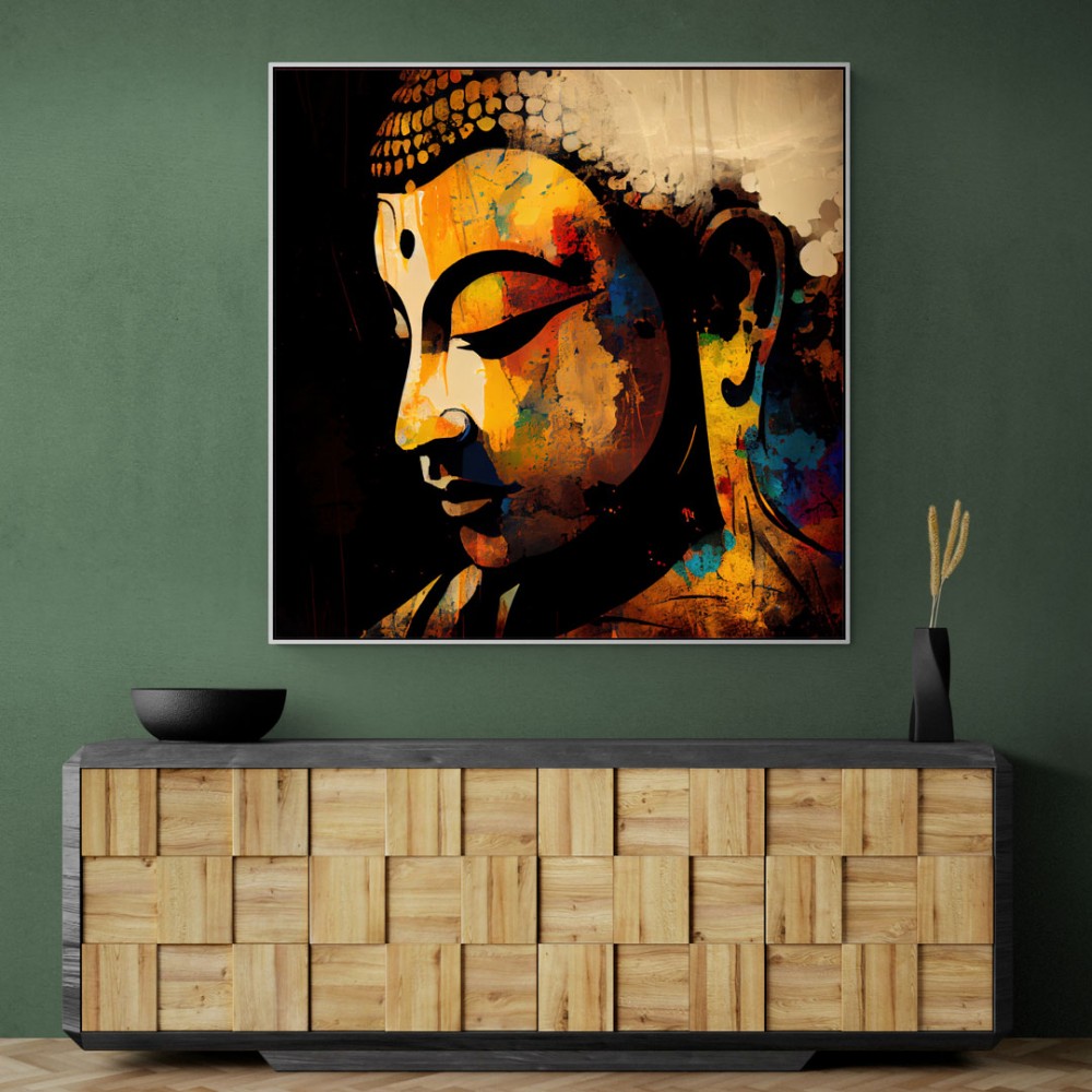 Buddha Head Abstract Color 5 Wall Art