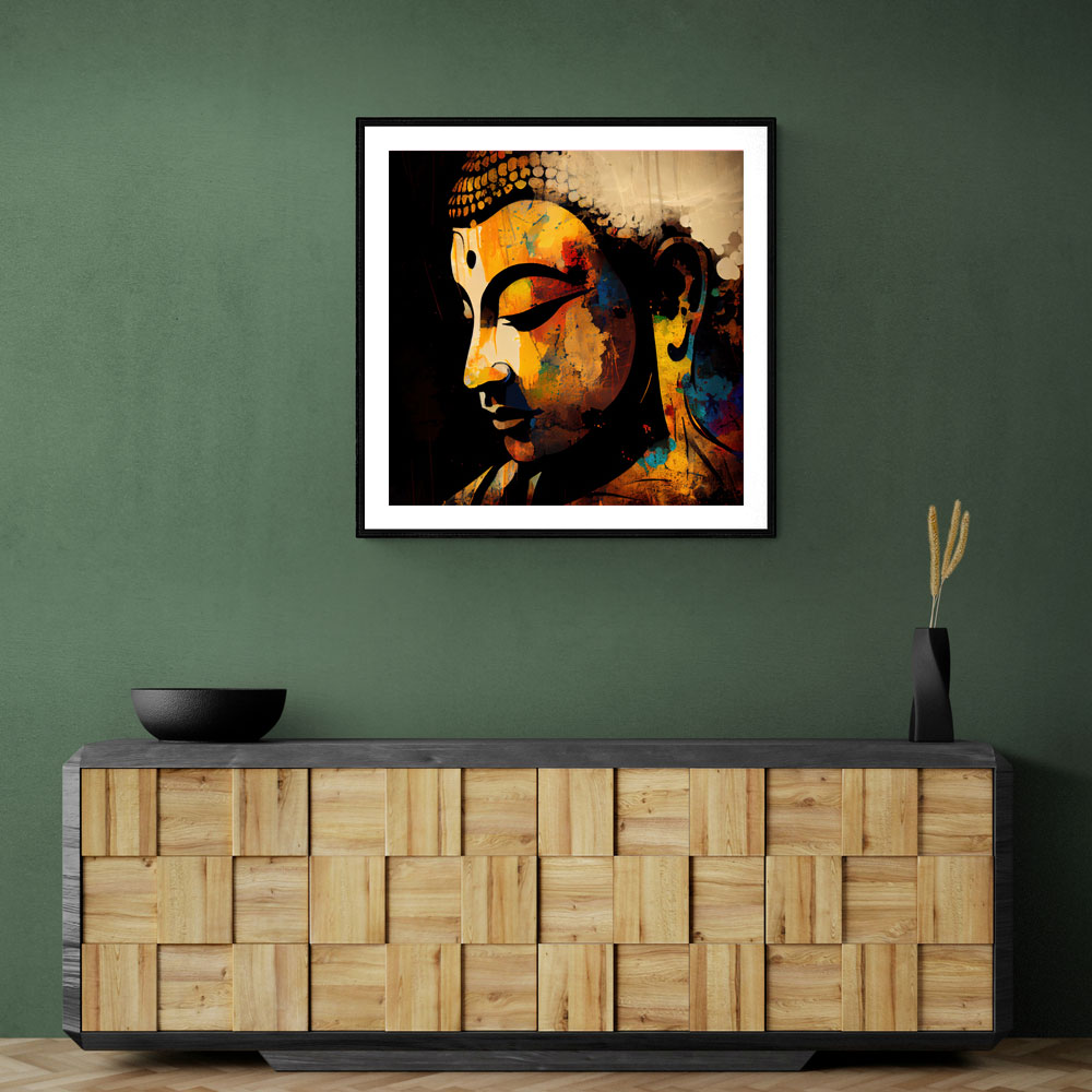 Buddha Head Abstract Color 5 Wall Art