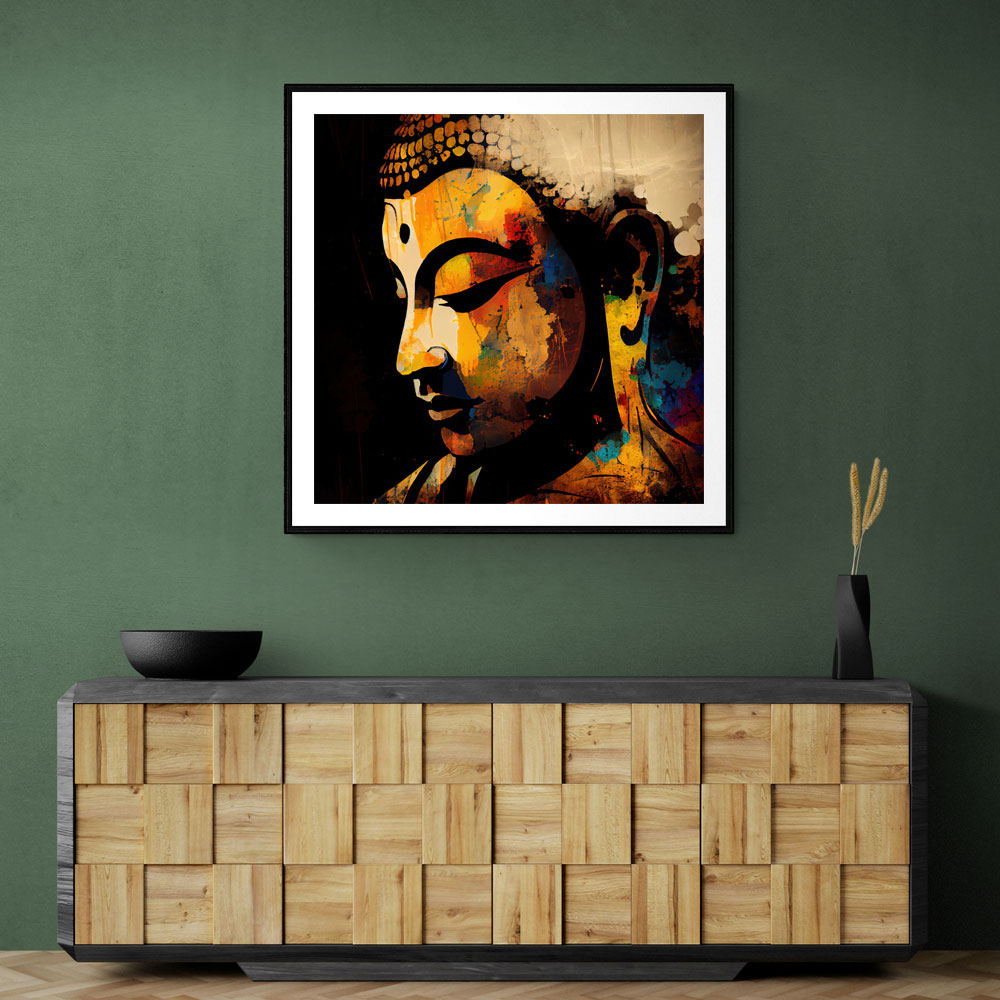 Buddha Head Abstract Color 5 Wall Art