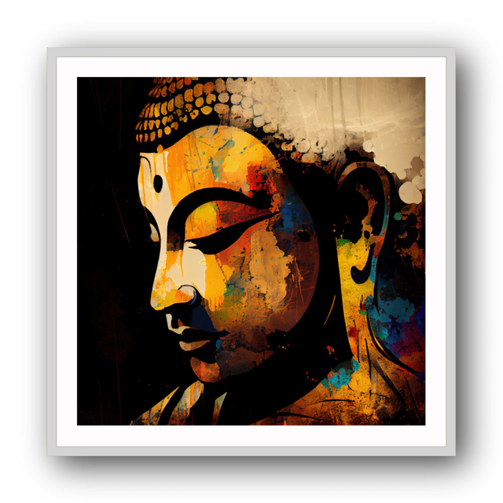 Buddha Head Abstract Color 5 Wall Art