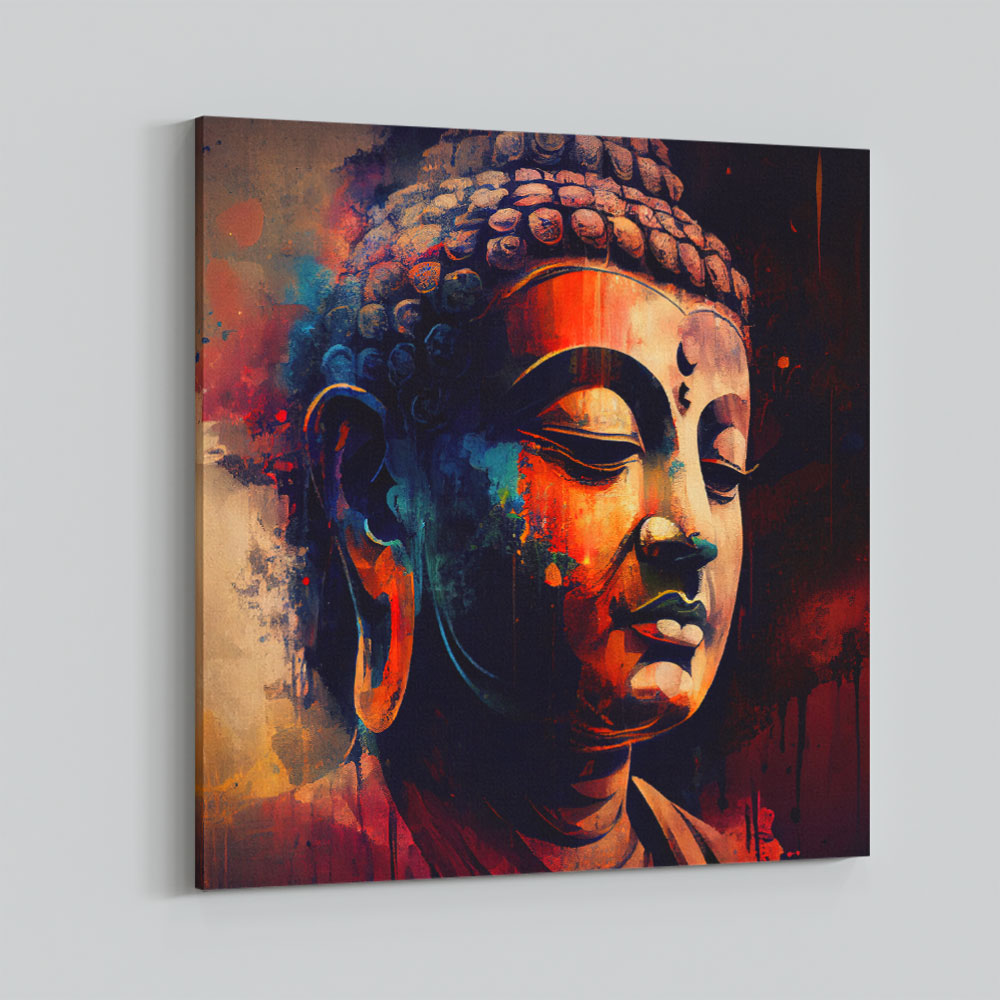 Buddha Head Abstract Color 3 Wall Art