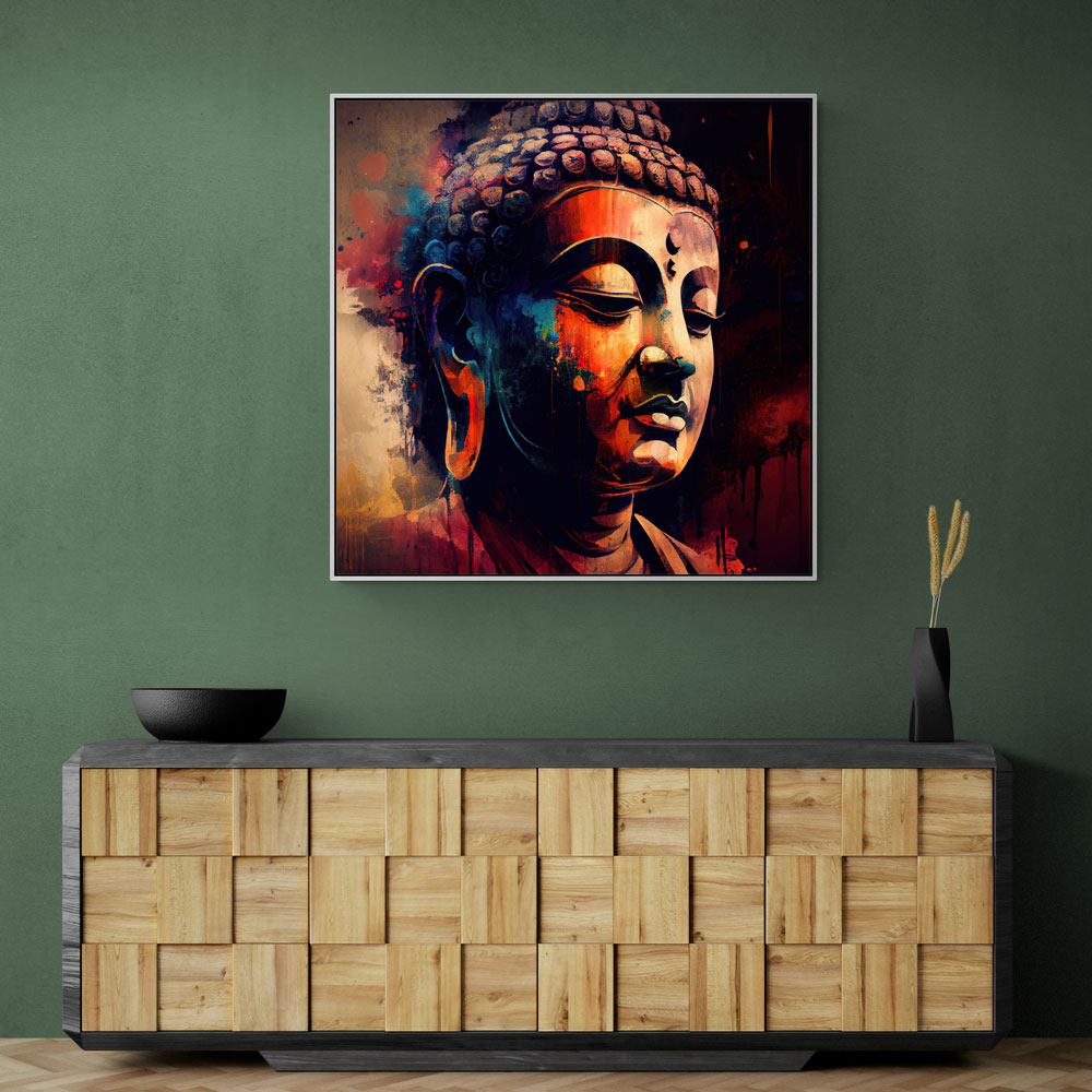 Buddha Head Abstract Color 3 Wall Art