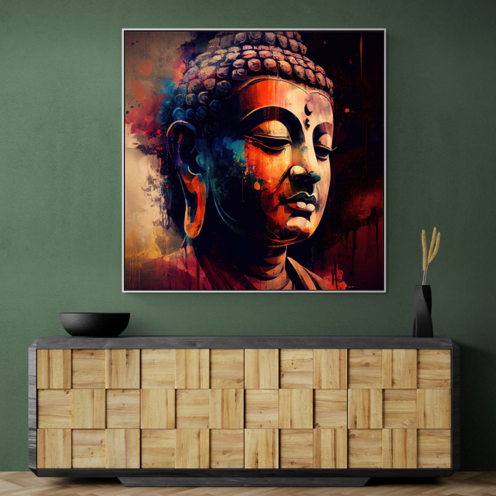 Buddha Head Abstract Color 3 Wall Art