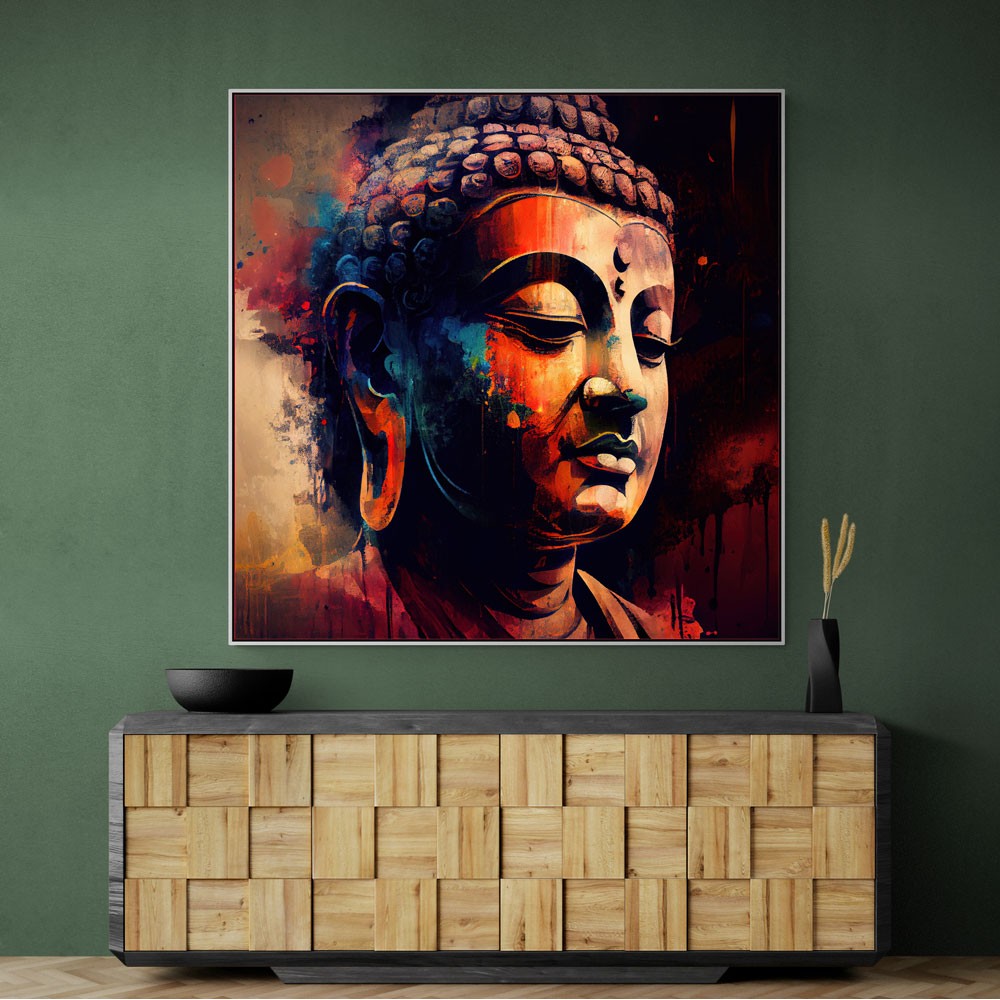 Buddha Head Abstract Color 3 Wall Art