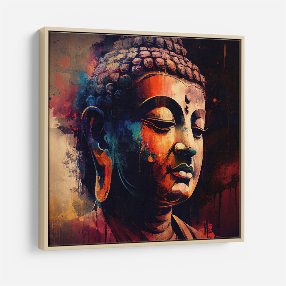 Buddha Head Abstract Color 3 Wall Art