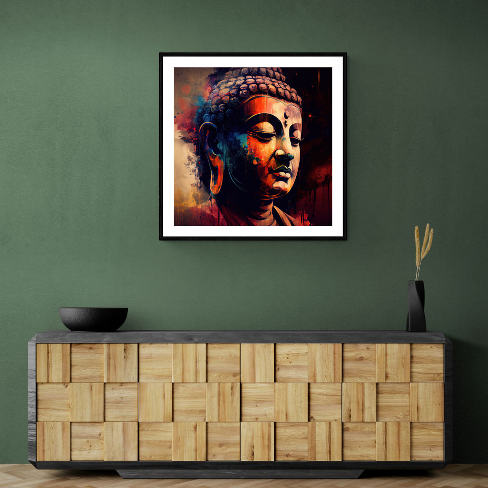 Buddha Head Abstract Color 3 Wall Art