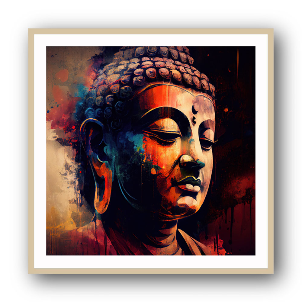 Buddha Head Abstract Color 3 Wall Art