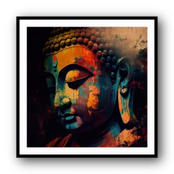 Buddha Head Abstract Color 4 Wall Art