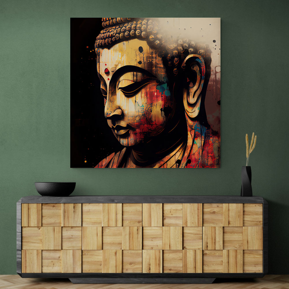 Buddha Head Abstract Color 6 Wall Art