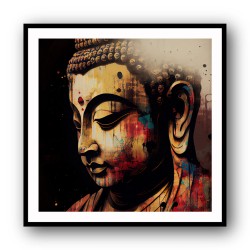 Buddha Head Abstract Color 6 Wall Art