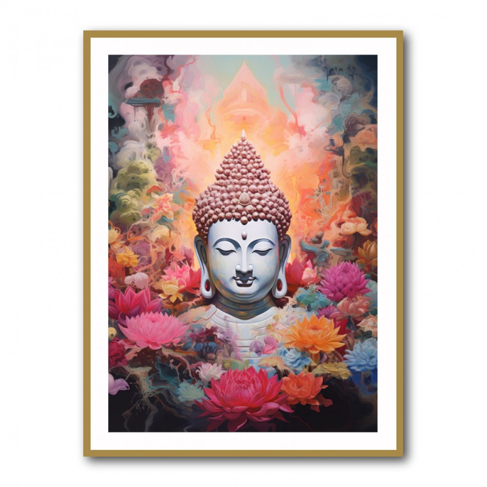 Buddha Flowers Wall Art