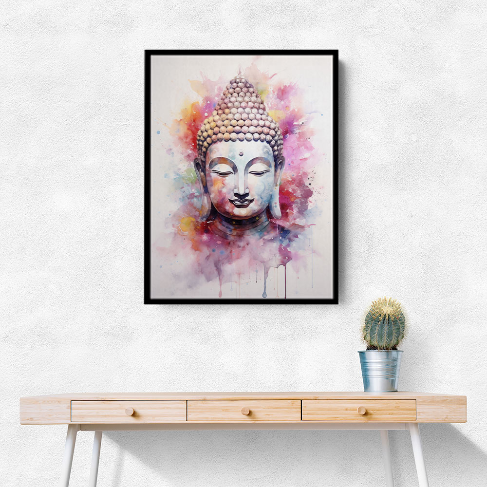 Buddha Pink Water Color Wall Art