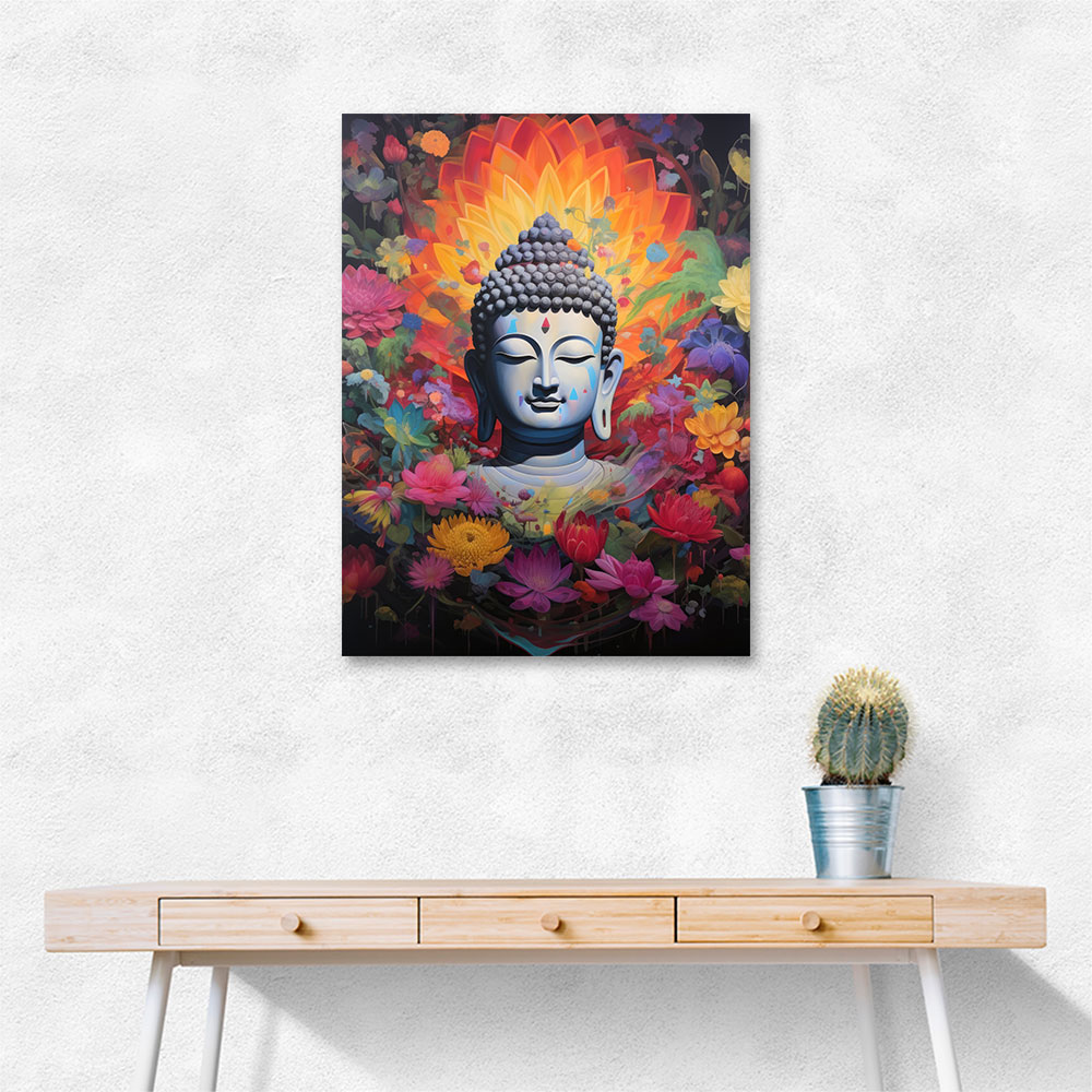 Buddha Flowers 3 Wall Art