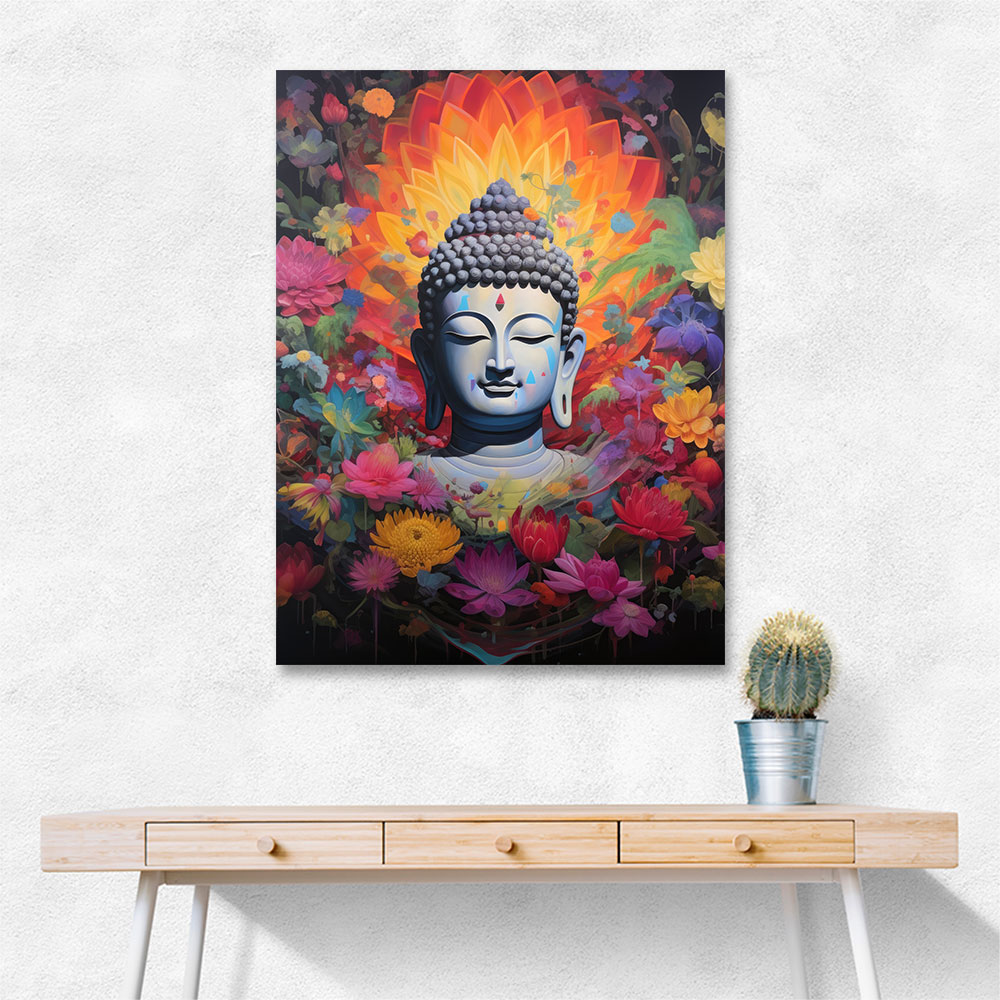 Buddha Flowers 3 Wall Art