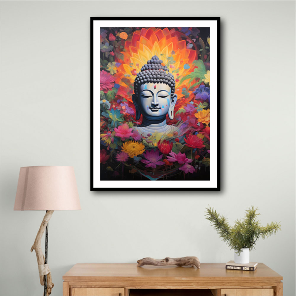 Buddha Flowers 3 Wall Art