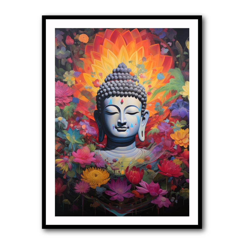 Buddha Flowers 3 Wall Art