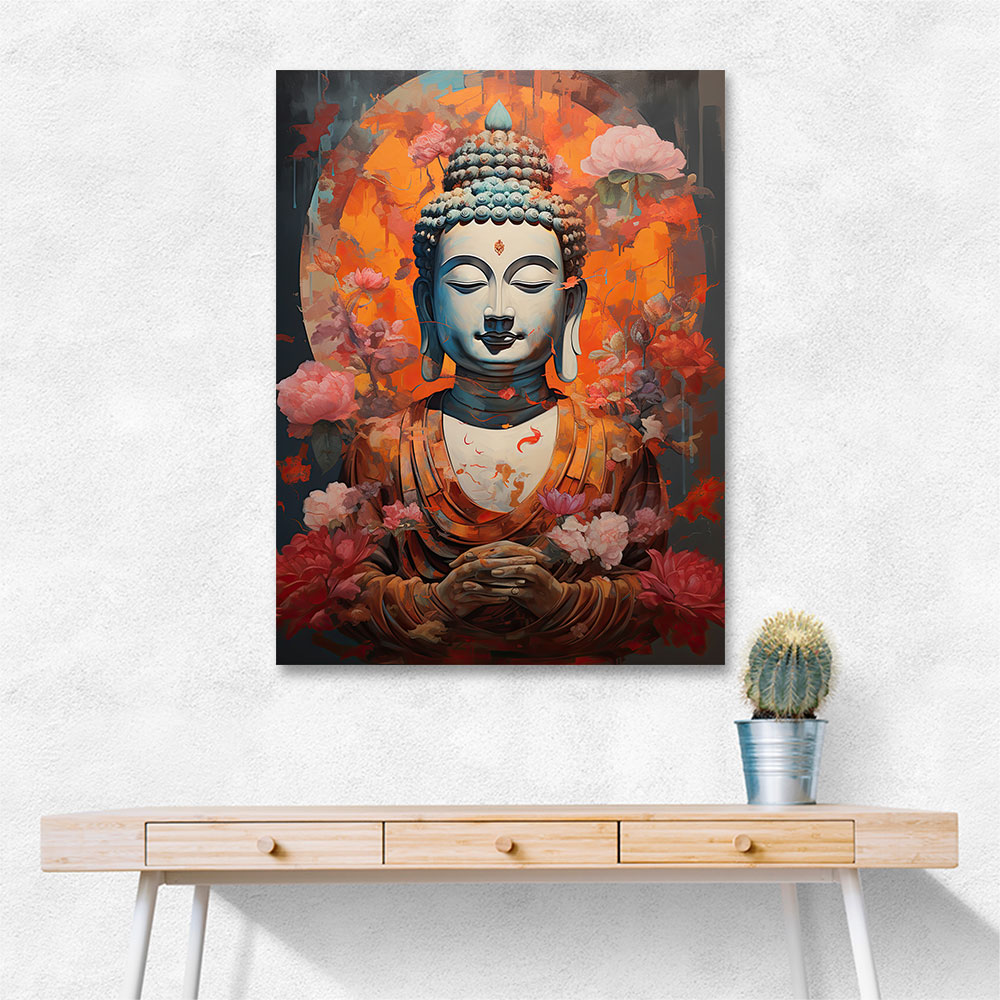 Buddha Flowers 4 Wall Art