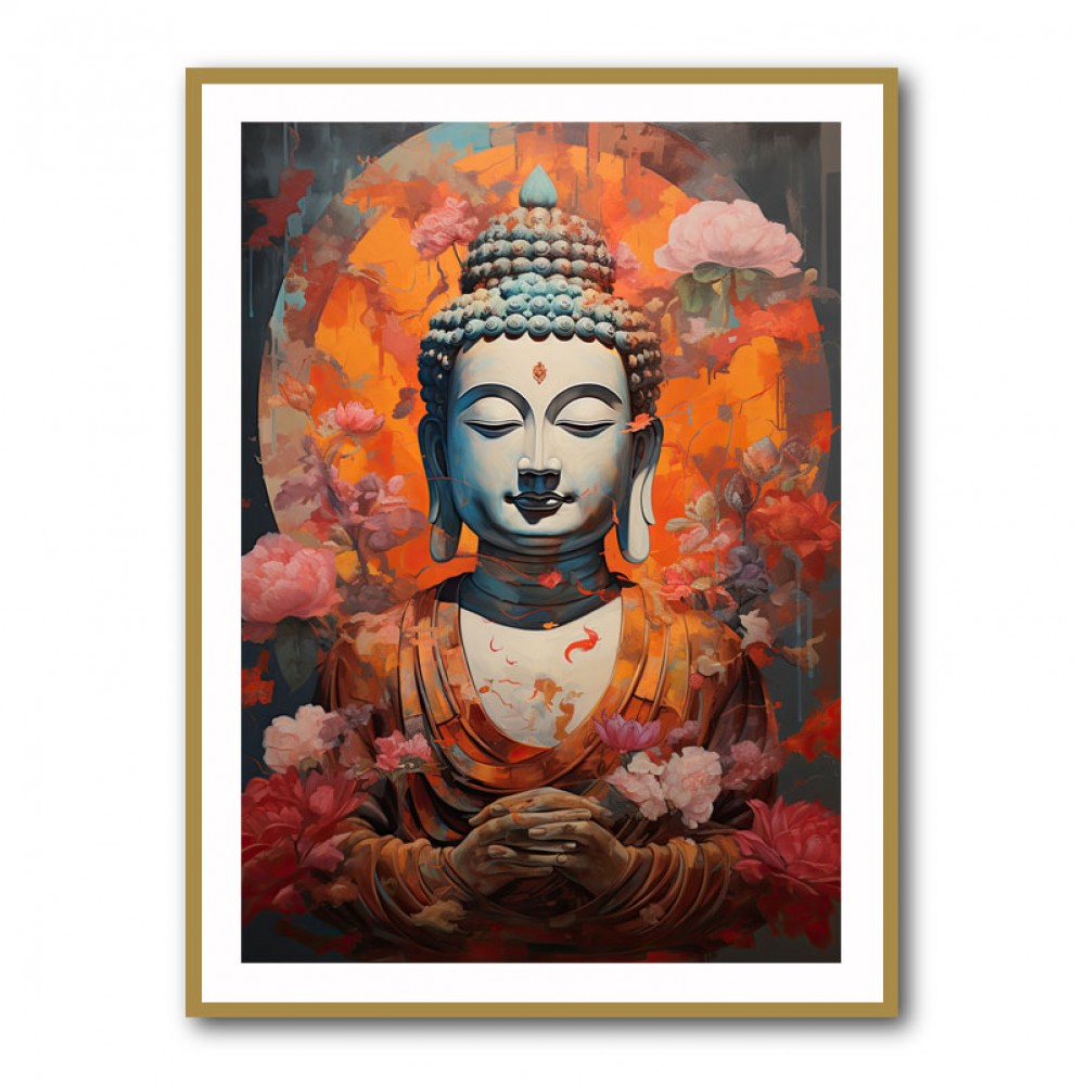 Buddha Flowers 4 Wall Art