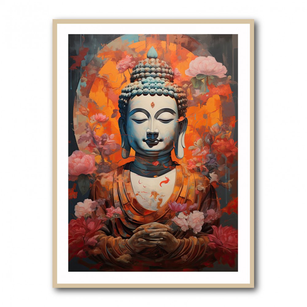 Buddha Flowers 4 Wall Art