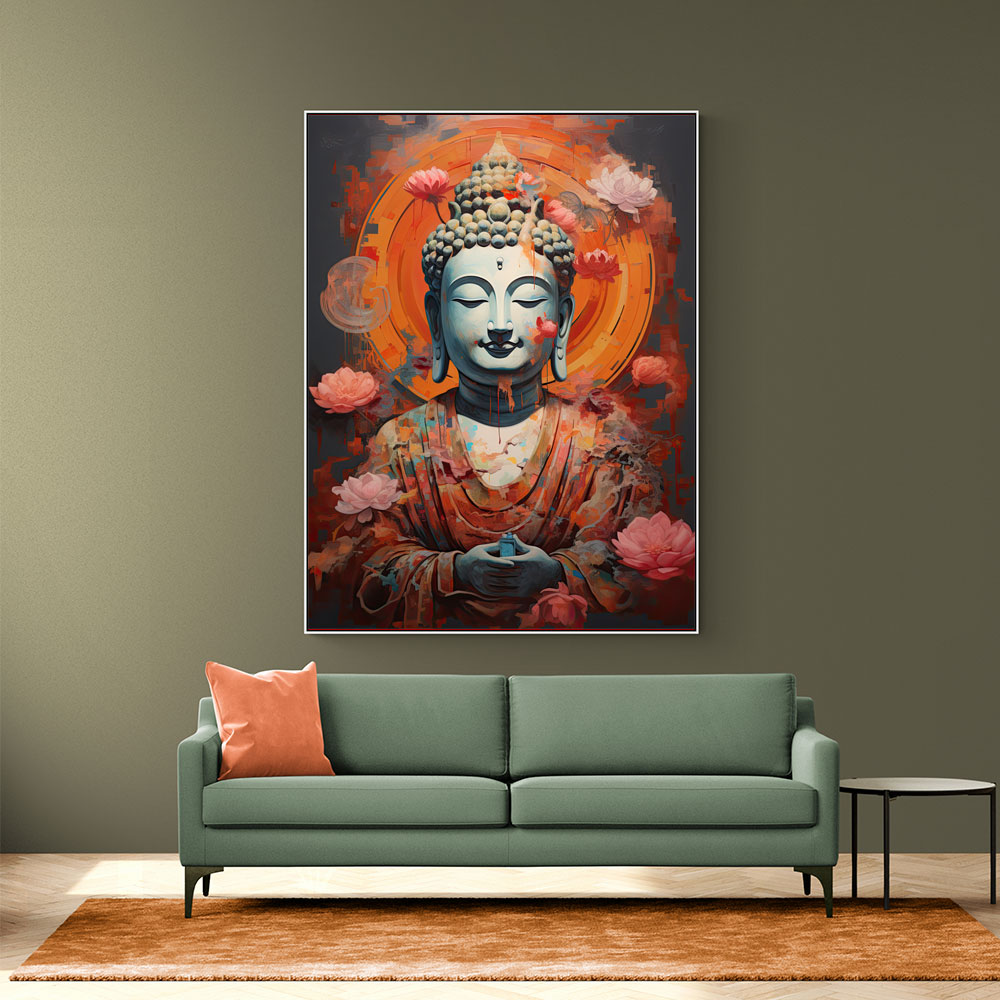 Buddha Flowers 5 Wall Art