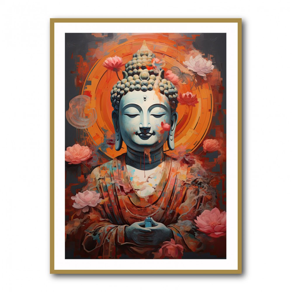 Buddha Flowers 5 Wall Art