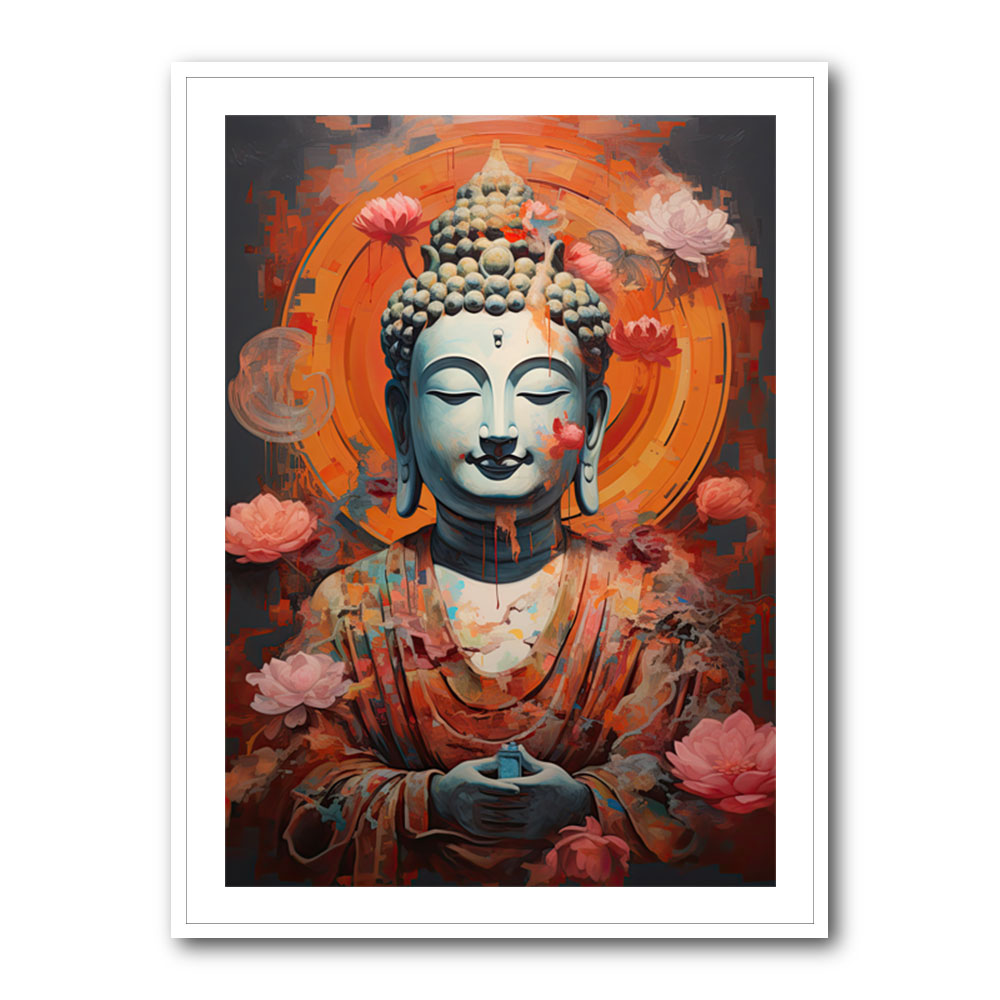 Buddha Flowers 5 Wall Art