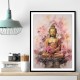 Buddha Statue Pink Water Color Wall Art