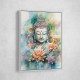 Buddha With a Lotus Flower Water Color 1 Wall Art