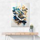 Abstract Gold & Blue Arabic Calligraphy