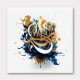 Abstract Gold & Blue 8 Arabic Calligraphy