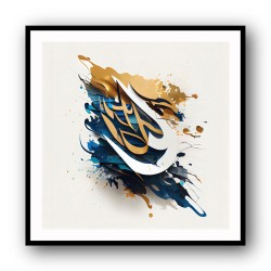 Abstract Gold & Blue 9 Arabic Calligraphy