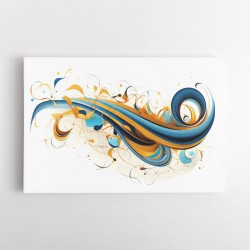 Blue and Gold Calligraphy Wall Art