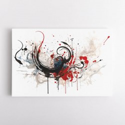 Red and Black Calligraphy Wall Art