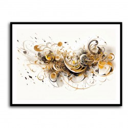 Gold Abstract Calligraphy Wall Art