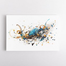 Abstract Blues Calligraphy Wall Art