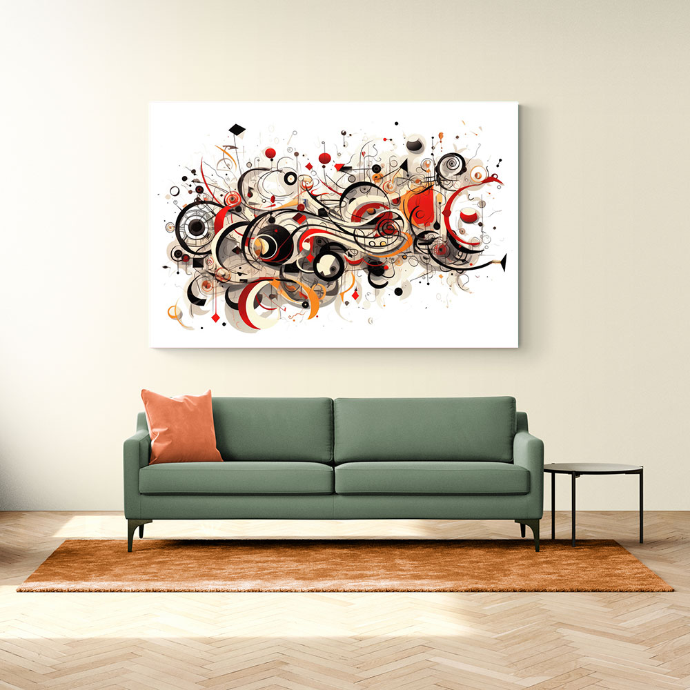 Abstract Reds Calligraphy Wall Art