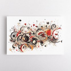 Abstract Reds Calligraphy Wall Art