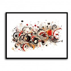 Abstract Reds Calligraphy Wall Art