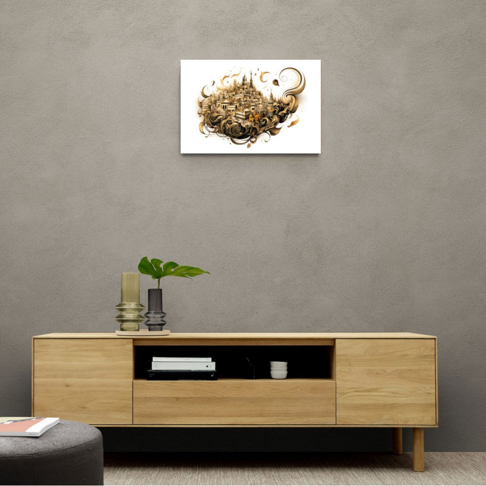 Abstract Calligraphy Buildings Wall Art Abstract Calligraphy Buildings Wall Art