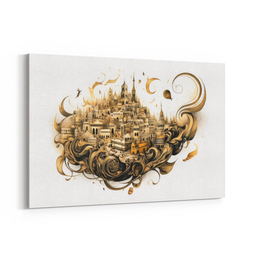 Abstract Calligraphy Buildings Wall Art Abstract Calligraphy Buildings Wall Art