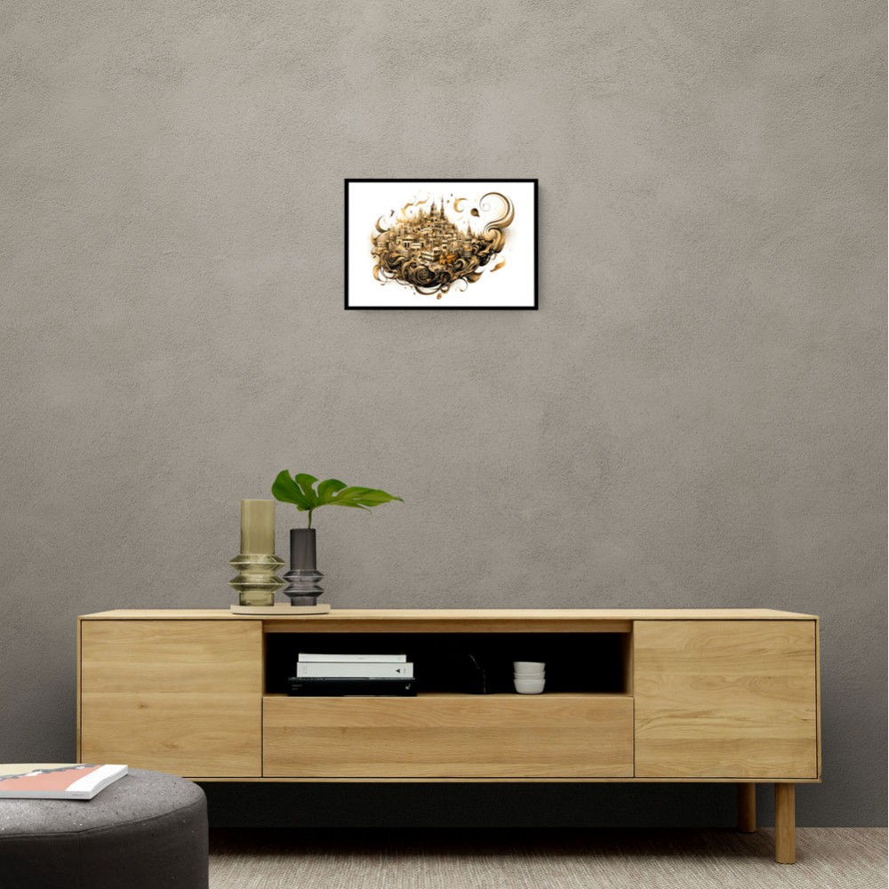 Abstract Calligraphy Buildings Wall Art Abstract Calligraphy Buildings Wall Art