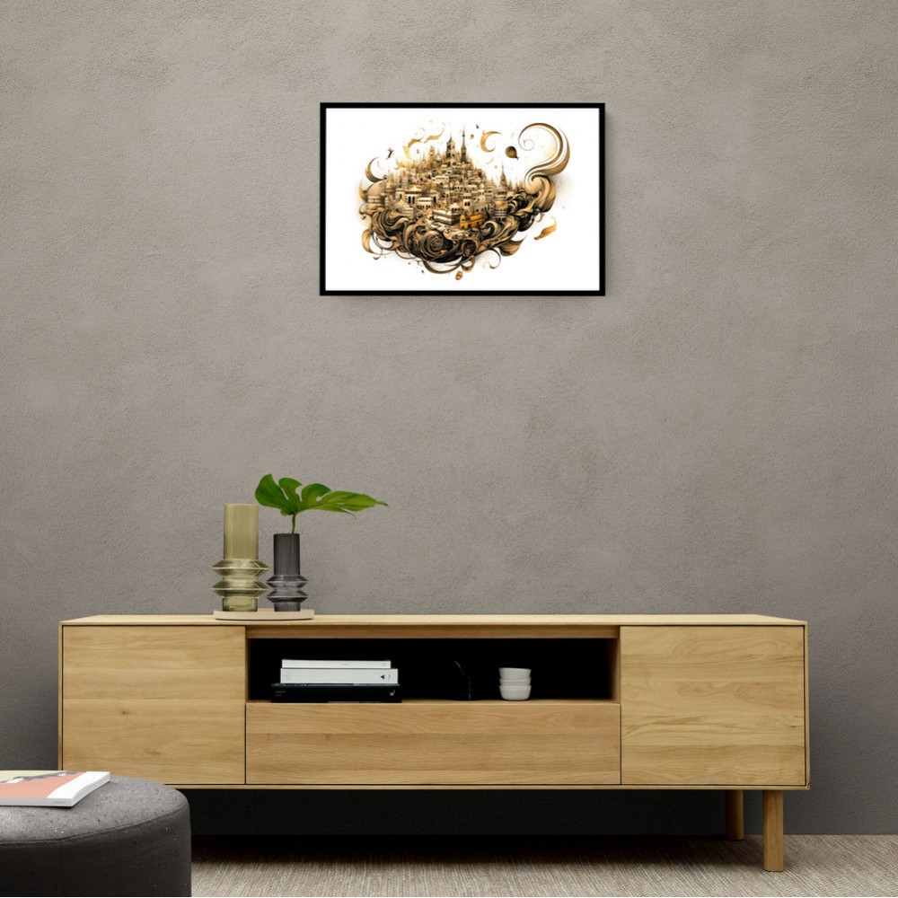 Abstract Calligraphy Buildings Wall Art Abstract Calligraphy Buildings Wall Art