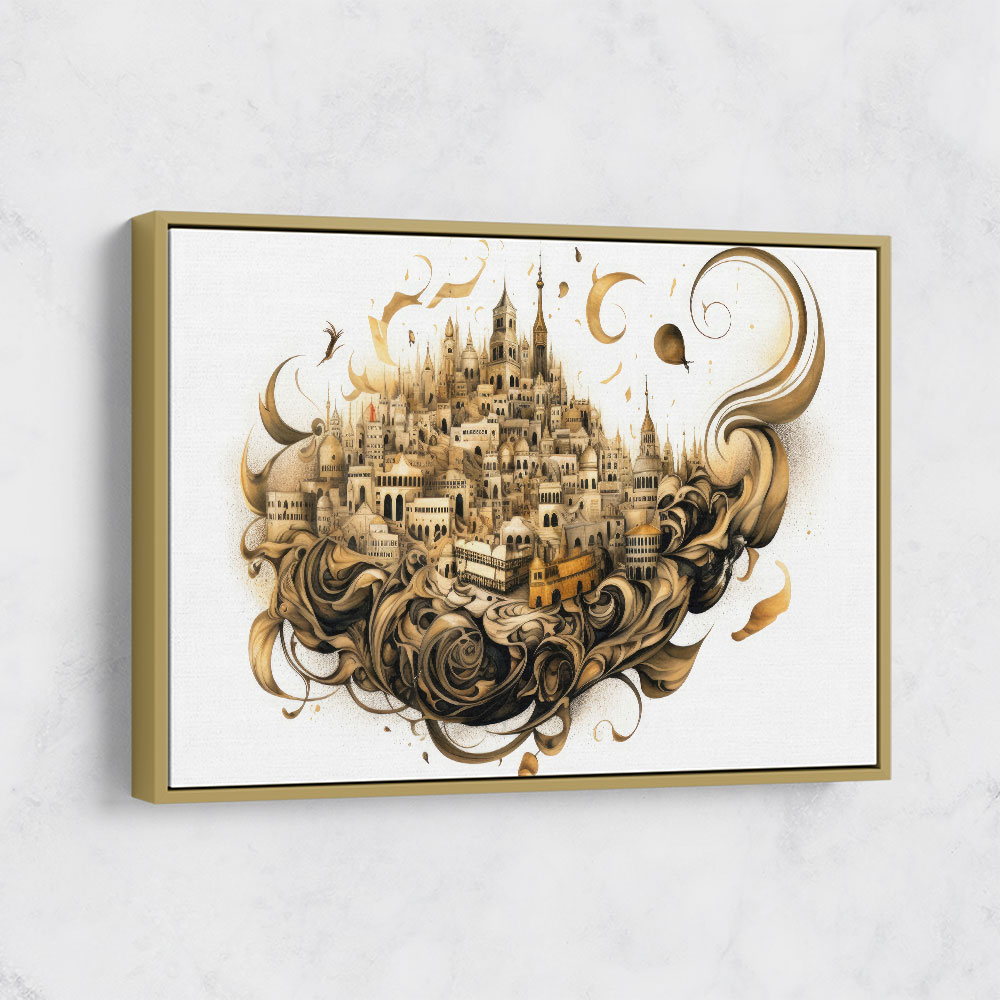 Abstract Calligraphy Buildings Wall Art Abstract Calligraphy Buildings Wall Art