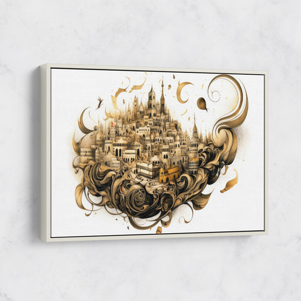 Abstract Calligraphy Buildings Wall Art Abstract Calligraphy Buildings Wall Art