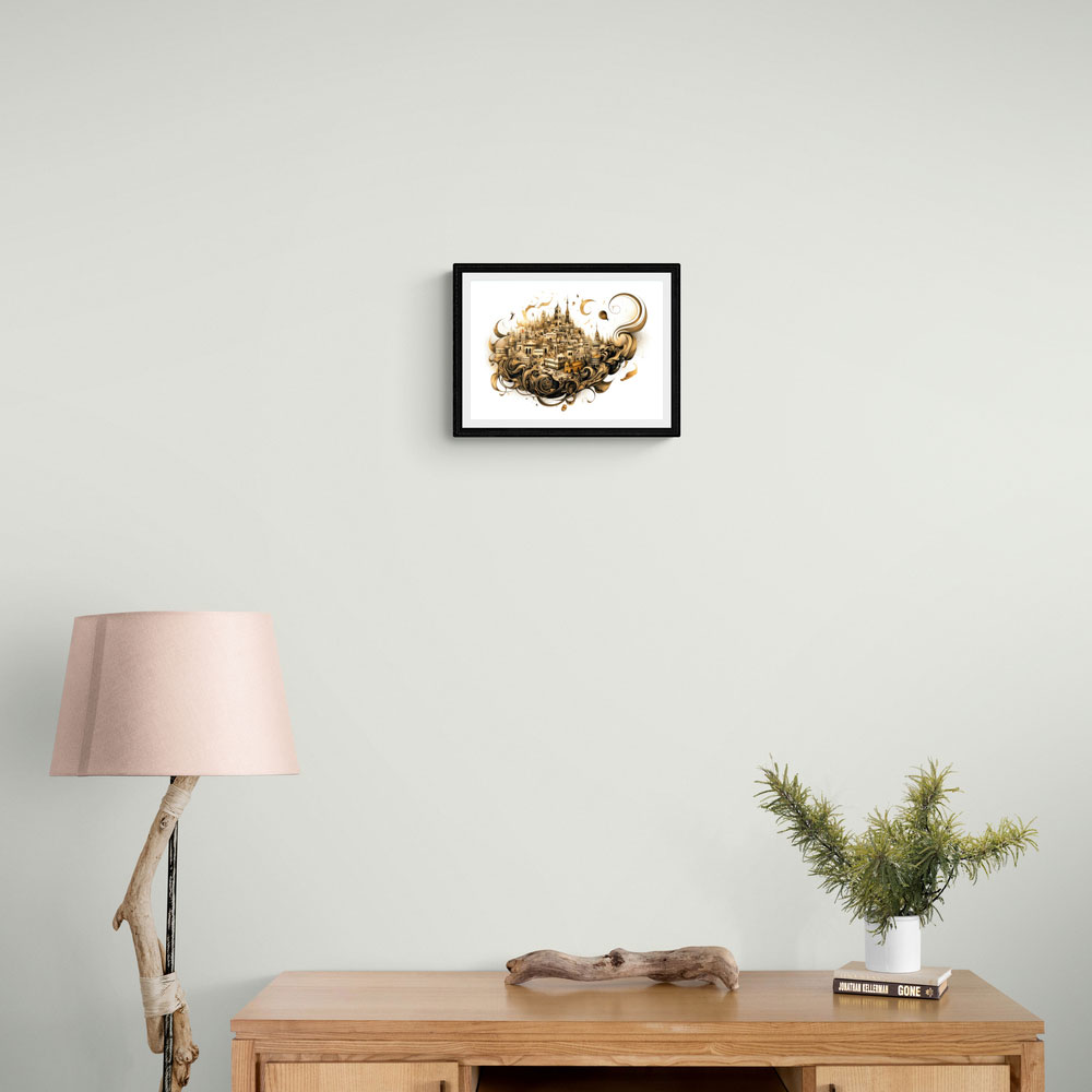 Abstract Calligraphy Buildings Wall Art Abstract Calligraphy Buildings Wall Art